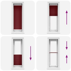 Store plissé rouge bordeaux 45x150 cm largeur du tissu 44,4 cm 