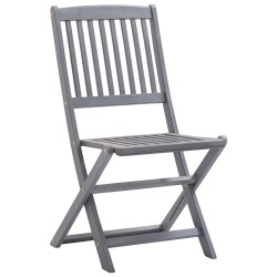 Chaises pliables d'extérieur lot de 6 et coussins Bois d'acacia 