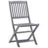 Chaises pliables d'extérieur lot de 6 et coussins Bois d'acacia 