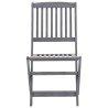 Chaises pliables d'extérieur lot de 6 et coussins Bois d'acacia 