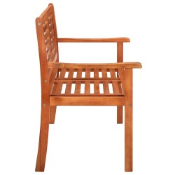 Banc de jardin 2 places avec coussin 120 cm Bois d'eucalyptus 