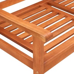 Banc de jardin 2 places avec coussin 120 cm Bois d'eucalyptus 