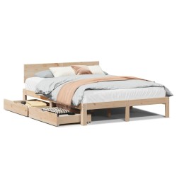 Cadre de lit avec tiroirs sans matelas 150x200 cm 