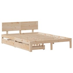 Cadre de lit avec tiroirs sans matelas 150x200 cm 