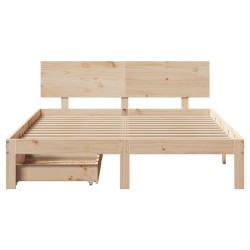 Cadre de lit avec tiroirs sans matelas 150x200 cm 