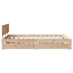 Cadre de lit avec tiroirs sans matelas 150x200 cm 