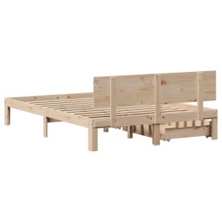 Cadre de lit avec tiroirs sans matelas 150x200 cm 