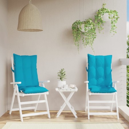 Coussins de chaise à dossier haut lot de 2 turquoise 