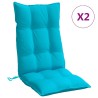 Coussins de chaise à dossier haut lot de 2 turquoise 