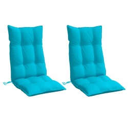 Coussins de chaise à dossier haut lot de 2 turquoise 