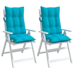 Coussins de chaise à dossier haut lot de 2 turquoise 