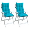 Coussins de chaise à dossier haut lot de 2 turquoise 