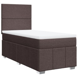 Sommier à lattes de lit avec matelas Marron foncé 90x190 cm 