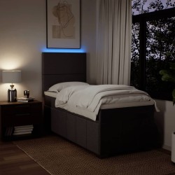 Sommier à lattes de lit avec matelas Marron foncé 90x190 cm 