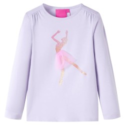 T-shirt enfants à manches longues lilas clair 92 