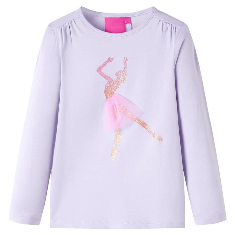T-shirt enfants à manches longues lilas clair 92 