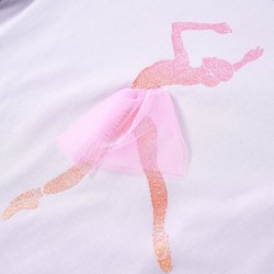 T-shirt enfants à manches longues lilas clair 140 