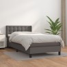 Sommier à lattes de lit avec matelas Gris 100x200 cm Similicuir 
