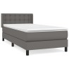 Sommier à lattes de lit avec matelas Gris 100x200 cm Similicuir 