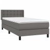 Sommier à lattes de lit avec matelas Gris 100x200 cm Similicuir 