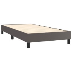 Sommier à lattes de lit avec matelas Gris 100x200 cm Similicuir 