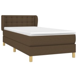 Sommier à lattes de lit avec matelas Marron foncé 90x190 cm 