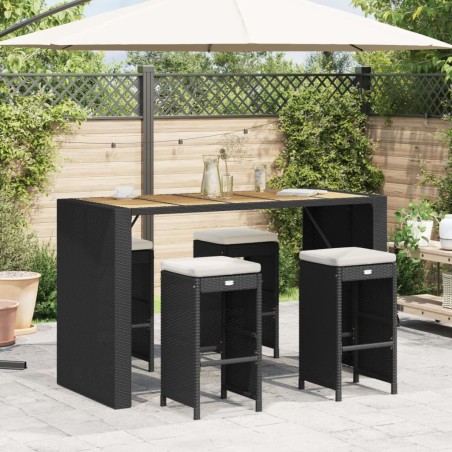 Tabourets de bar de jardin et coussins lot de 4 résine tressée 