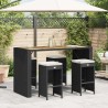 Tabourets de bar de jardin et coussins lot de 4 résine tressée 