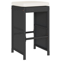 Tabourets de bar de jardin et coussins lot de 4 résine tressée 