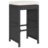 Tabourets de bar de jardin et coussins lot de 4 résine tressée 