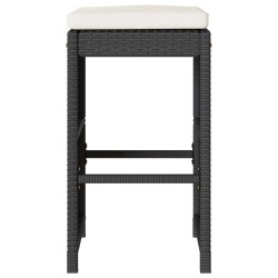 Tabourets de bar de jardin et coussins lot de 4 résine tressée 