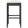 Tabourets de bar de jardin et coussins lot de 4 résine tressée 