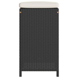 Tabourets de bar de jardin et coussins lot de 4 résine tressée 