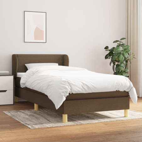 Sommier à lattes de lit avec matelas Marron foncé 80x200 cm 