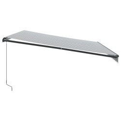 Auvent manuel rétractable anthracite et blanc 500x300 cm 
