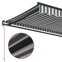Auvent manuel rétractable anthracite et blanc 500x300 cm 