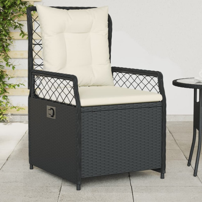 Chaises inclinables de jardin lot de 2 noir résine tressée 