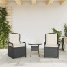 Chaises inclinables de jardin lot de 2 noir résine tressée 