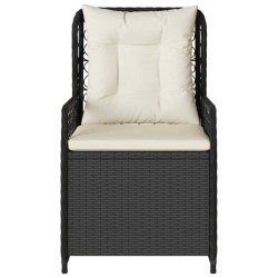 Chaises inclinables de jardin lot de 2 noir résine tressée 