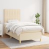 Sommier à lattes de lit avec matelas Crème 90x200 cm Tissu 