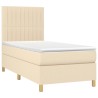 Sommier à lattes de lit avec matelas Crème 90x200 cm Tissu 