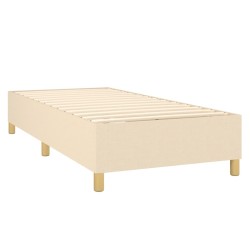 Sommier à lattes de lit avec matelas Crème 90x200 cm Tissu 