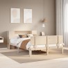 Lit bibliothèque sans matelas 140x190 cm bois de pin massif 