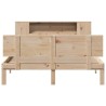Lit bibliothèque sans matelas 140x190 cm bois de pin massif 