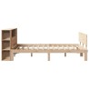 Lit bibliothèque sans matelas 140x190 cm bois de pin massif 