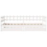 Lit de jour et tiroirs sans matelas blanc 90x200 cm bois massif 