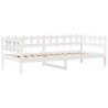 Lit de jour et tiroirs sans matelas blanc 90x200 cm bois massif 