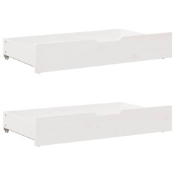 Lit de jour et tiroirs sans matelas blanc 90x200 cm bois massif 