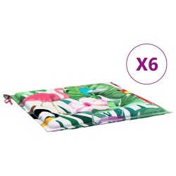 Coussins de chaise de jardin lot de 6 multicolore 40x40x3 cm 