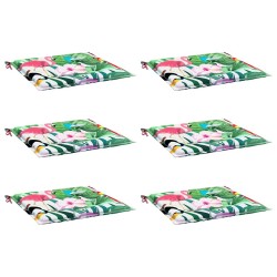 Coussins de chaise de jardin lot de 6 multicolore 40x40x3 cm 
